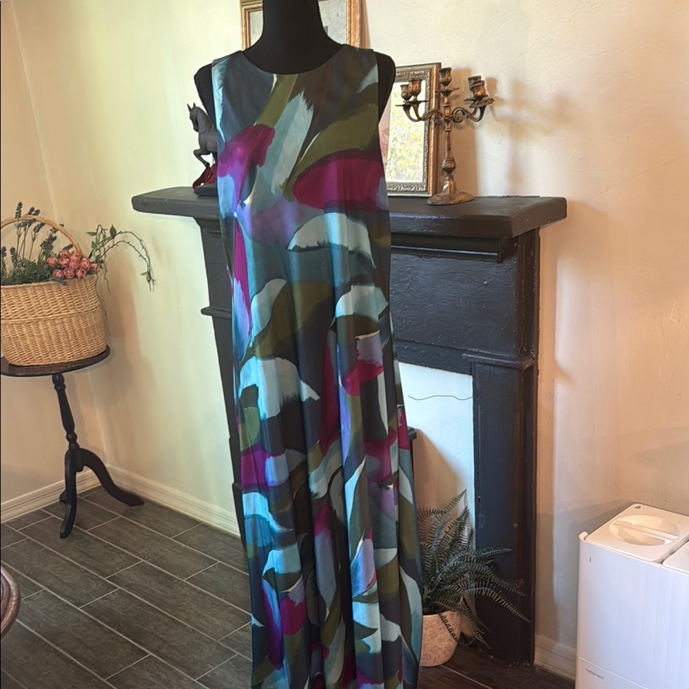 Banana Republic Blue and Purple Sleeveless Sundress